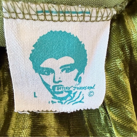 Vintage Betsey Johnson Punk Label Green Velvet Dress RARE - Picture 6 of 6